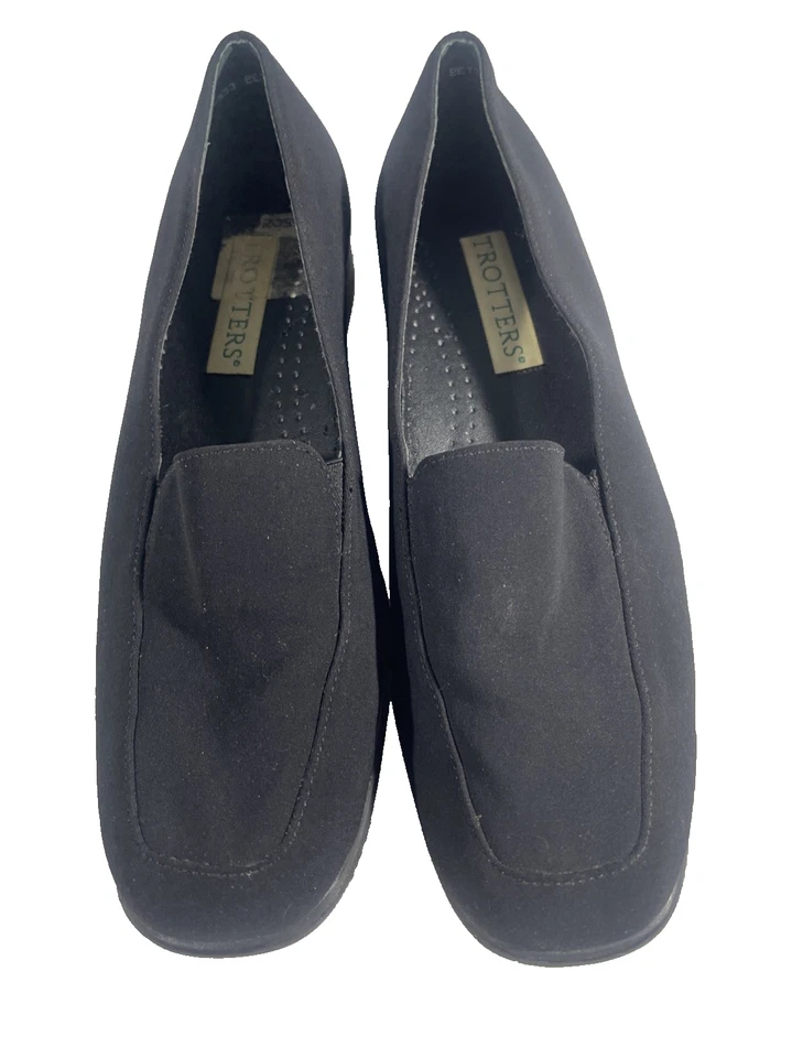 VTG Trotters Women Black Fabric Loafers Shoes Size 9S Slim Casual Business - Image 2 of 4