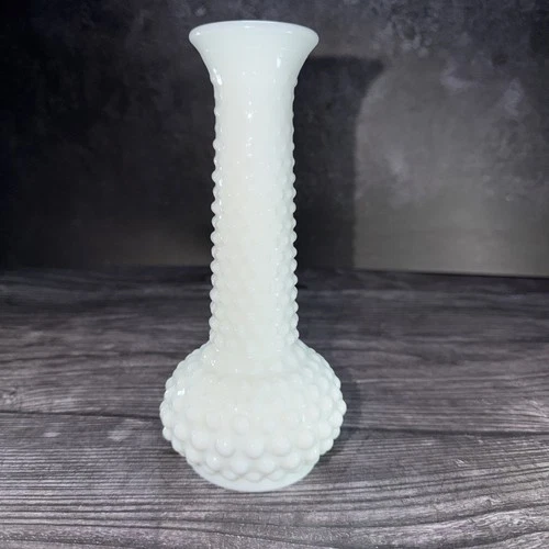 Vintage Home Decor E.O. Brody Co. Milk Glass 7 1/2" Hobnail White Milk Bud Vase