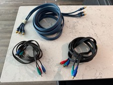 LOT OF 3 - Component HD Video CABLES DIFFERENT LENGTHS Used