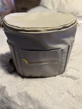 Fawn Design The Original Grey Baby Diaper Bag Vegan Leather Backpack