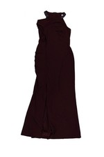 Lauren Ralph Lauren Womens Dress Sleeveless Halter Maxi Evening Gown Burgundy 8