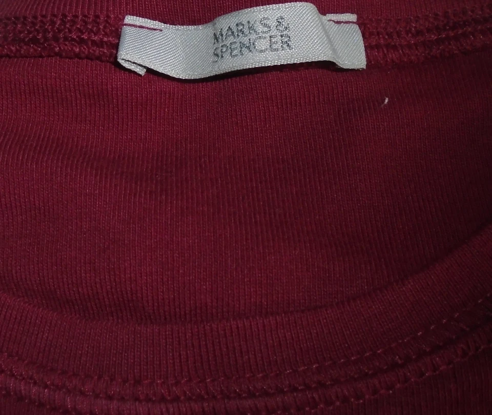 Camiseta M&S Marks & Spencer Claret camiseta jersey algodón borgoña talla 10 en muy buena condición Foto 3 de 3