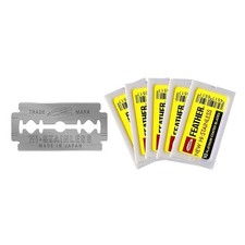 Feather Double Edge Safety Razor Blades - 50 Count - Platinum Coated Hi-Sta...