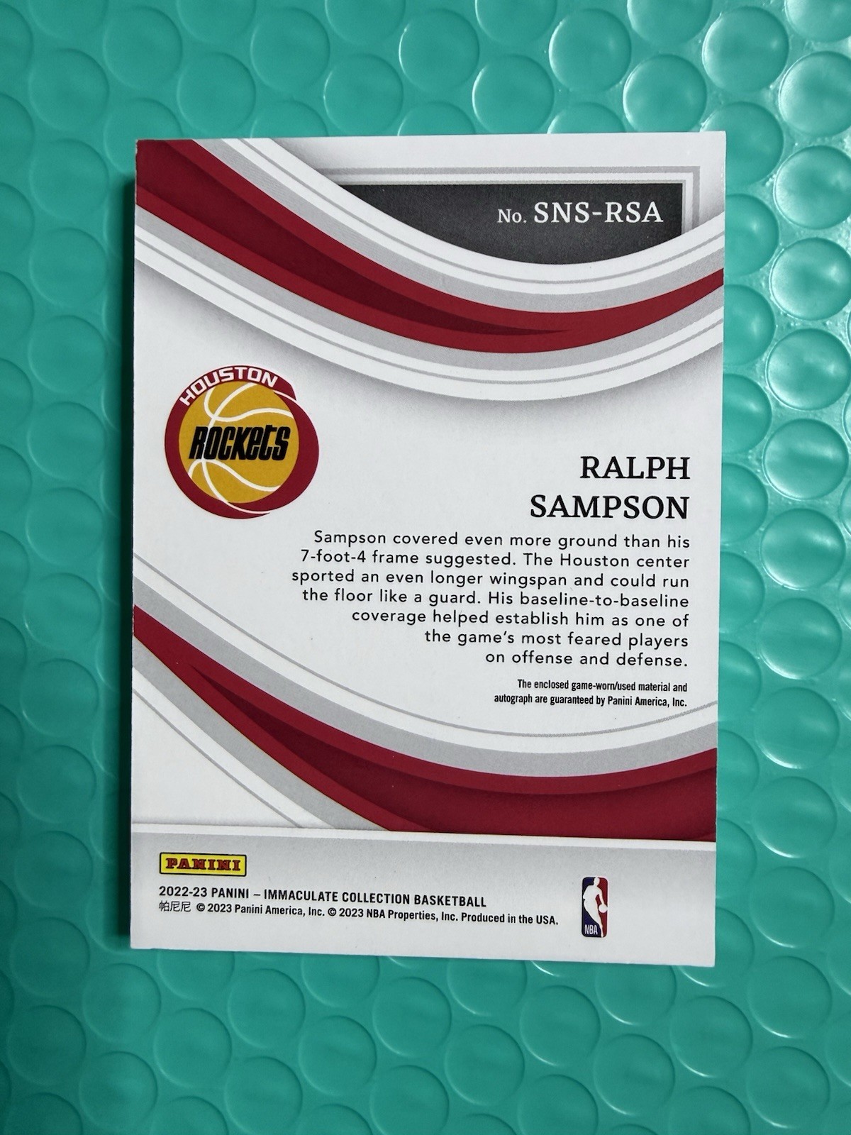 2022 Immaculate Ralph Sampson Game Used  Sneaker Swatch Auto 1/5  4 Color Shoe! view 2