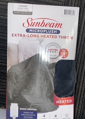 Sunbeam Electric Blanket EXTRA-LONG HEATED THROW Very Warm **Nice Gift