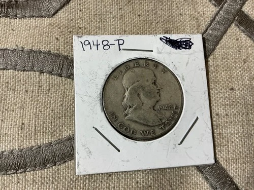 1948-P Franklin Half Dllar 90% fine silver uncertifie and ungraded