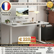 Bureau Assis-Debout Électrique 160cm - Réglable en Hauteur - Support Moniteur NE