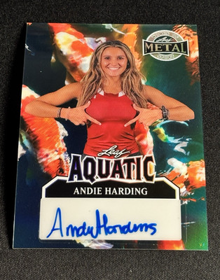 ANDIE HARDING AUTO 2025 LEAF METAL WOMEN OF SPORT AQUATIC 1/1 PRISMATIC  