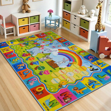 ABC Rugs for Kids Playroom, Non-Slip Colorful Educational Kids Rug for Learning