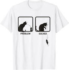 Problem Solved Funny Sarcastic Cat Graphic T-Shirt