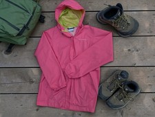 Columbia Youth L 14-16 Pink Hooded Rain Jacket Girls Lightweight Waterproof