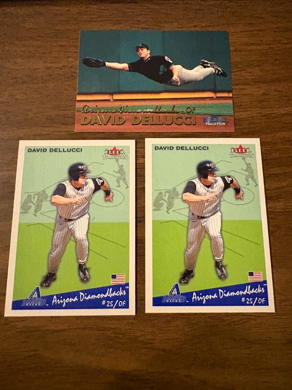 David Dellucci 3 card lot 1999 2002 Fleer Tradition #205 #417 Diamondbacks