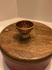 Vintage Miniature Hammered Copper Strainer Co...