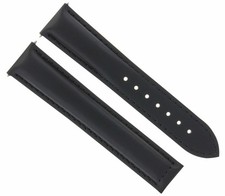 LEATHER STRAP WATCH BAND FOR MAURICE LACROIX DEPLOYMENT CLASP 24MM/18MM BLACK
