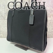Coach Shoulder Tote Bag Nylon Black Handbag Women's From Japan Authentic