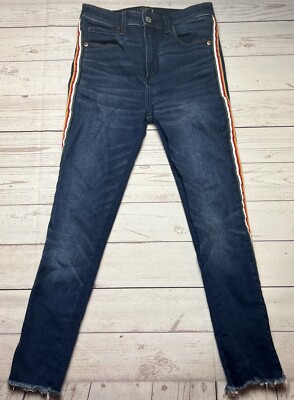 Abercrombie & Fitch Denim Side Stripe Simone High Rise Ankle Jeans Size 2R/26