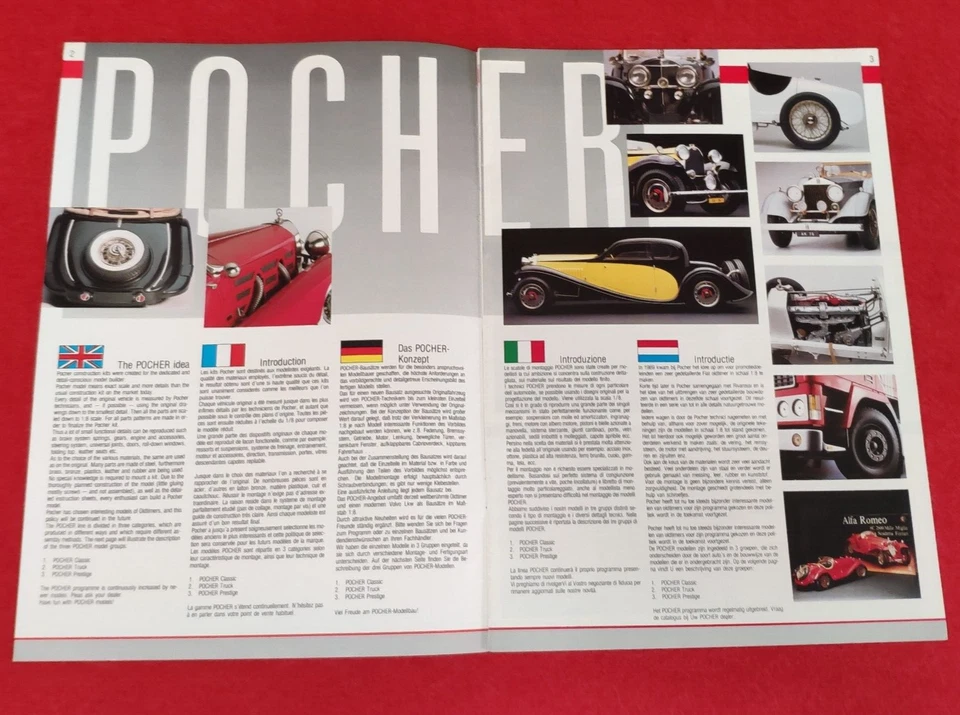 CATALOGO ORIGINALE POCHER 1989 MODELLI 1/8 BROCHURE MODELLISMO RIVAROSSI ITALY - - Immagine 2 di 4