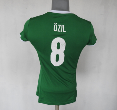 Germany WOMENS Jersey 2012 Away #8 Ozil Adidas Green Shirt Size S