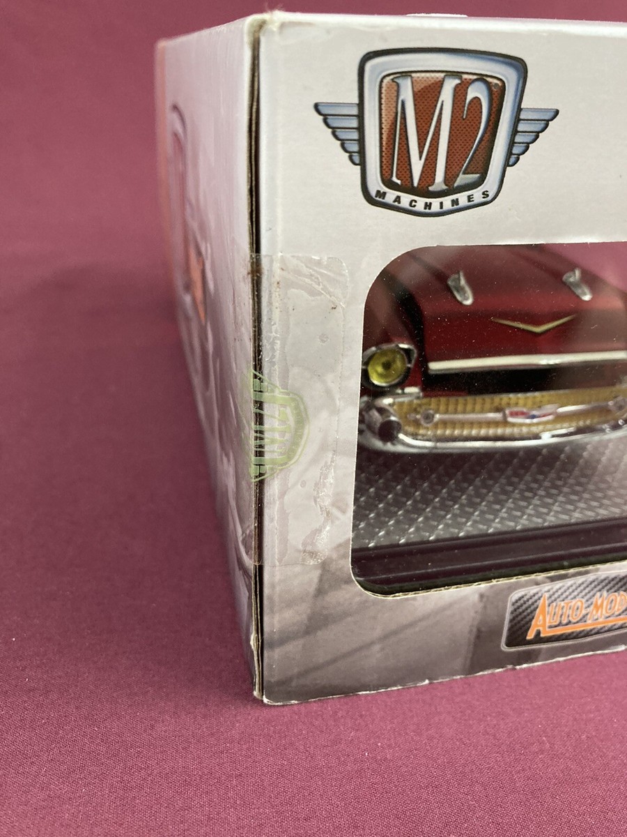 M2 Machines 1/24 1957 Chevy Bel Air Convertible Auto-Mods Red New
