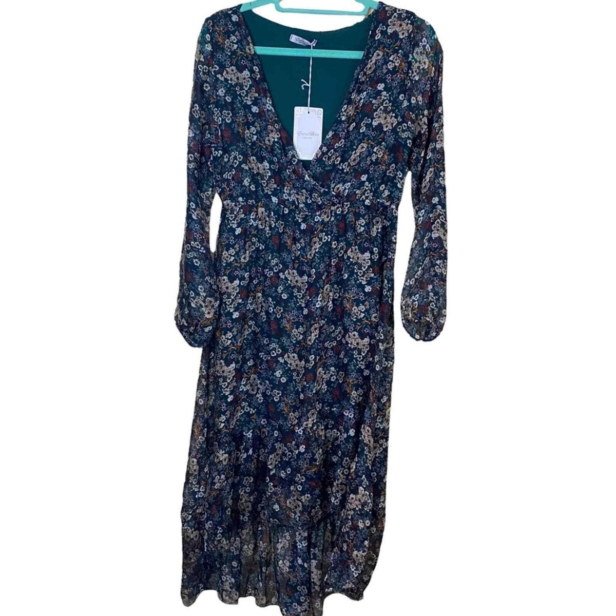 elena baldi silk dress Elena Baldi Silk Floral Hi-Lo Dress Size Small