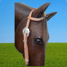 Einohr Western Show Trense 1 Silber, Western Kopfstück Silver VB