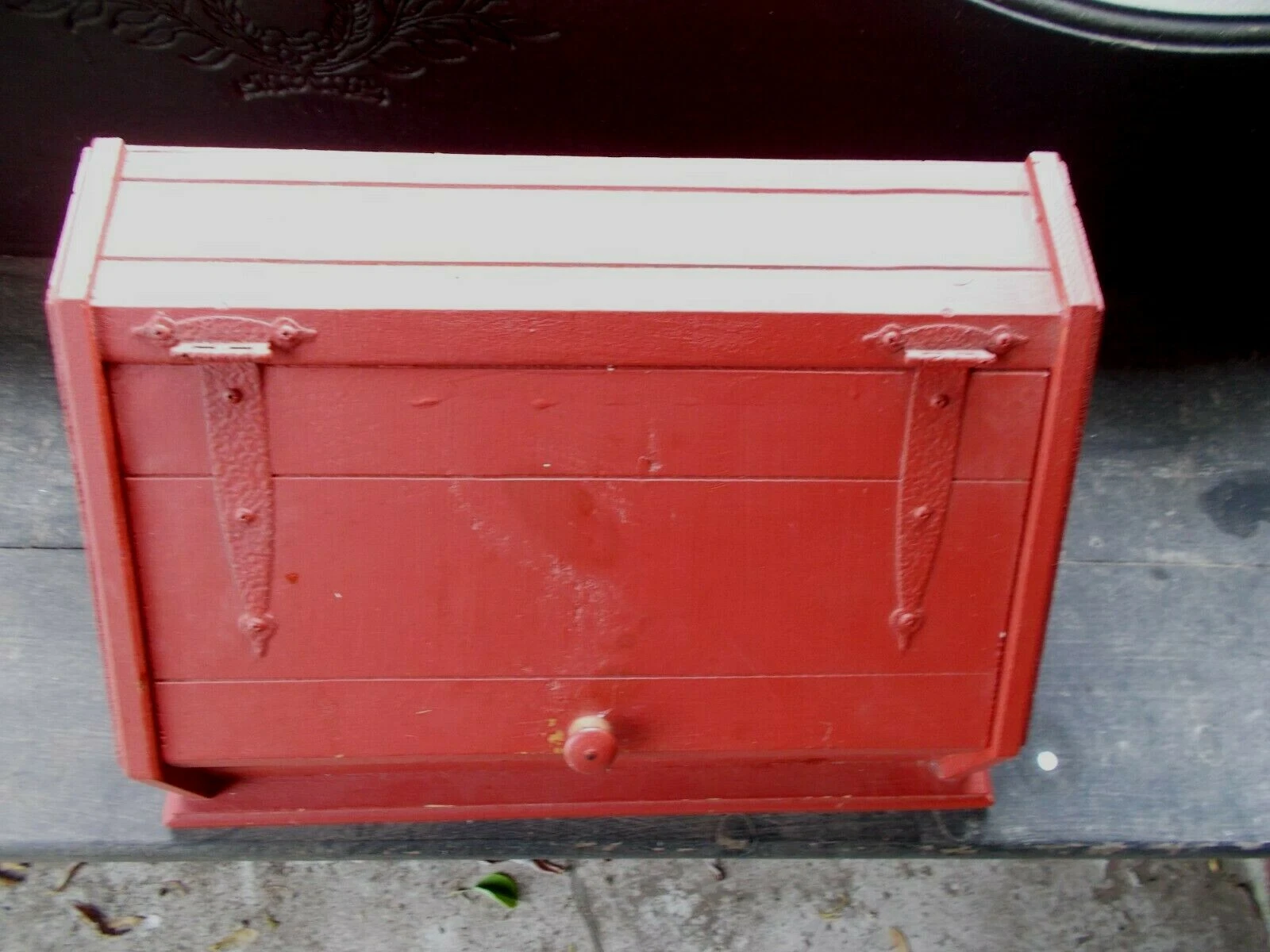 Wooden Colonial Country Style Bread Storage Bin Box Farmhouse Kitchen Pantry