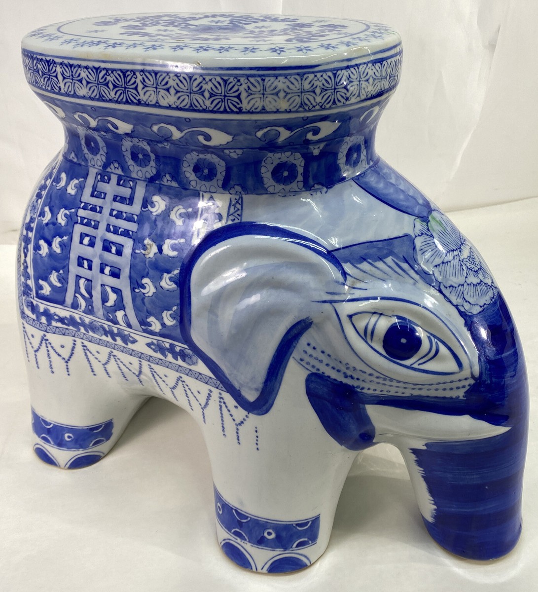 ★BLUE ELEPHANT★ LATRIX white White and blue porcelain Chinese chinoiserie elephant Plant