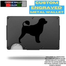 Portuguese Water Dog Laser Engraved Onto An Aluminum Wallet