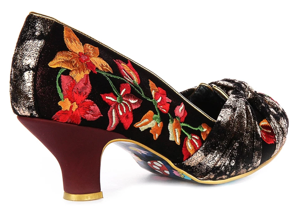 Irregular Choice Orchiding Me Floral Ins Tacco Medio Donna Multicolore UK 3 - 8 - Immagine 3 di 4