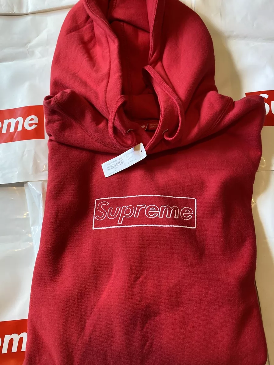 Supreme kaws Box Logo Hoodie XL Red New With Tags | eBay