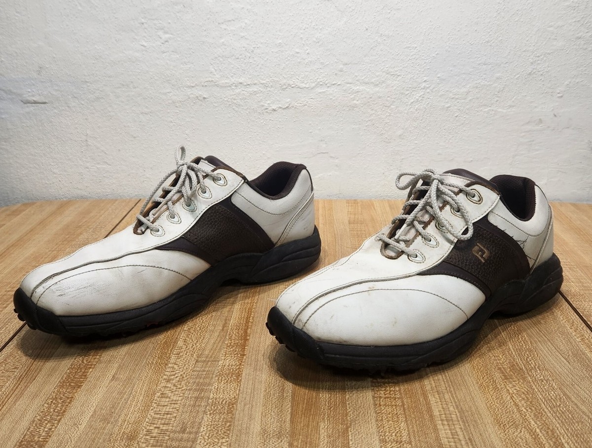 FOOTJOY GREENJOYS 45457 WHITE LEATHER GOLF MENS 10.5M SHOES  display picture 1