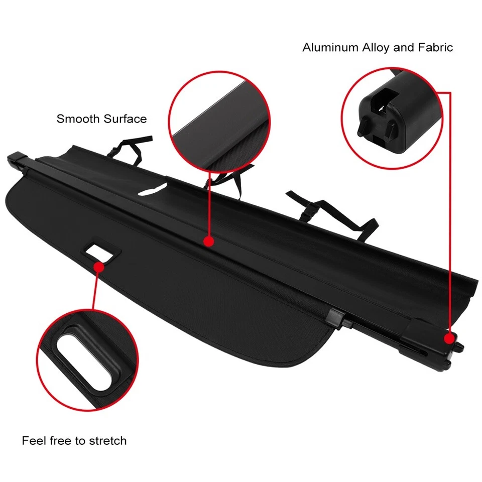 For Audi Q7 2010 2011 -2015 Black Tonneau Privacy Shield Cargo Cover Retractable Foto 4 de 4