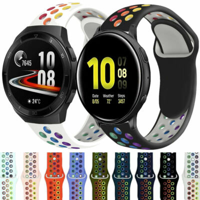 Rainbow Sport Fitness Silicone Soft Strap Band For Huawei Watch GT/GT2 42MM  46MM UK