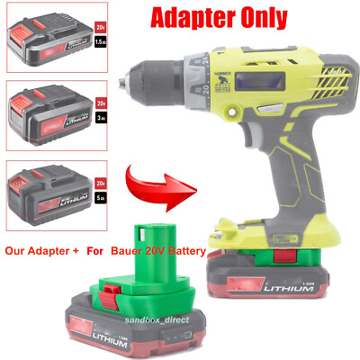 Adapter Converter For Bauer 20V Li-ion Battery to for Ryobi 18V Tool Connector