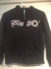 Boys Burton Dryride Full Zip Hoodie Jacket Sweatshirt Youth Med. Black Silver