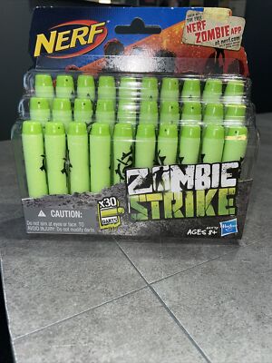 Nerf Dart Refill Kit Zombie Strike 30 Pack Green Foam Gun Bullets NEW,  SEALED