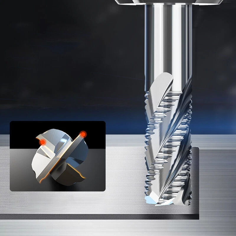 6-30mm 4 Flutes Spiral Rough End Mill M2-AL HSS Milling Cutter HRC32° Router Bit - Image 3 of 4