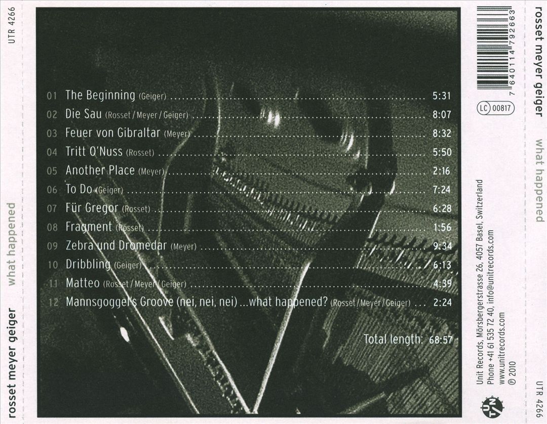 その他 sealed What Happened Rosset Meyer Geiger Rosset Meyer Geiger – What Happened – 2 x Vinyl (180g, LP