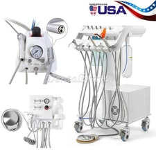 Portable Dental Delivery Unit Air Compressor Syringe Suction /4Hole Turbine Unit