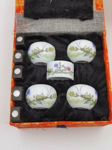 1set 5pcs Asian Bamboo Bird Cage long-horned grasshopper ceramics cups蝈蝈.鸟食杯7018