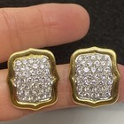 Vintage Pave Diamond 2.0 TCW 14k Yellow Gold Pierced Earrings — photo 7