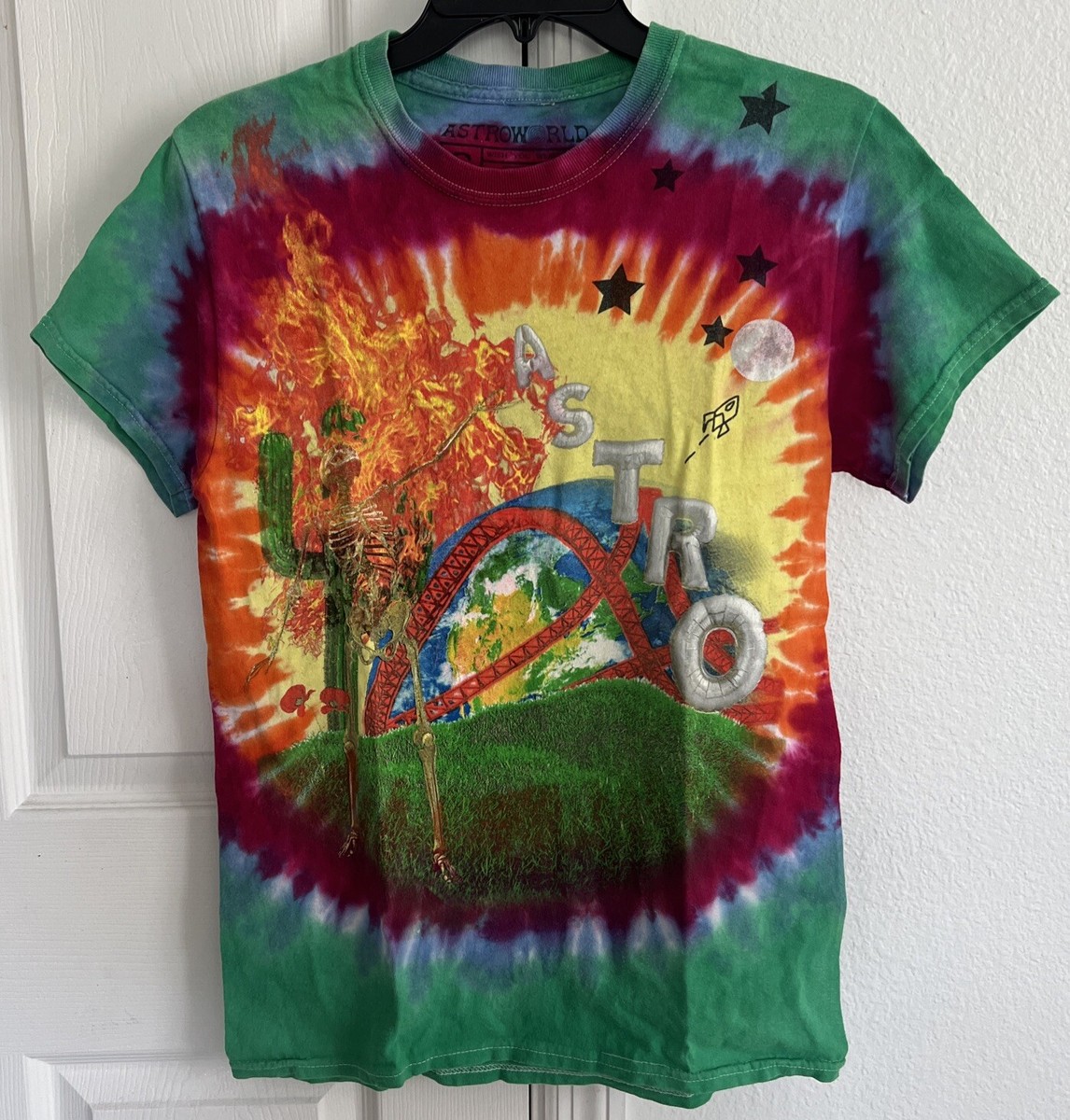 Tシャツ・カットソー Travis Scott Portrait of Travis Tie Dye T-shirt Astroworld T-shirt Men Tie Dye Travis Scott 2018 Rap Album