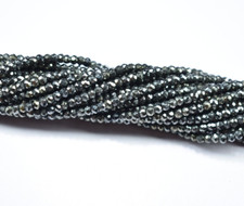 Black Spinal Brown Coated Rondelle Faceted Gemstone Beads 3-3.5mm 13" 1 Strand