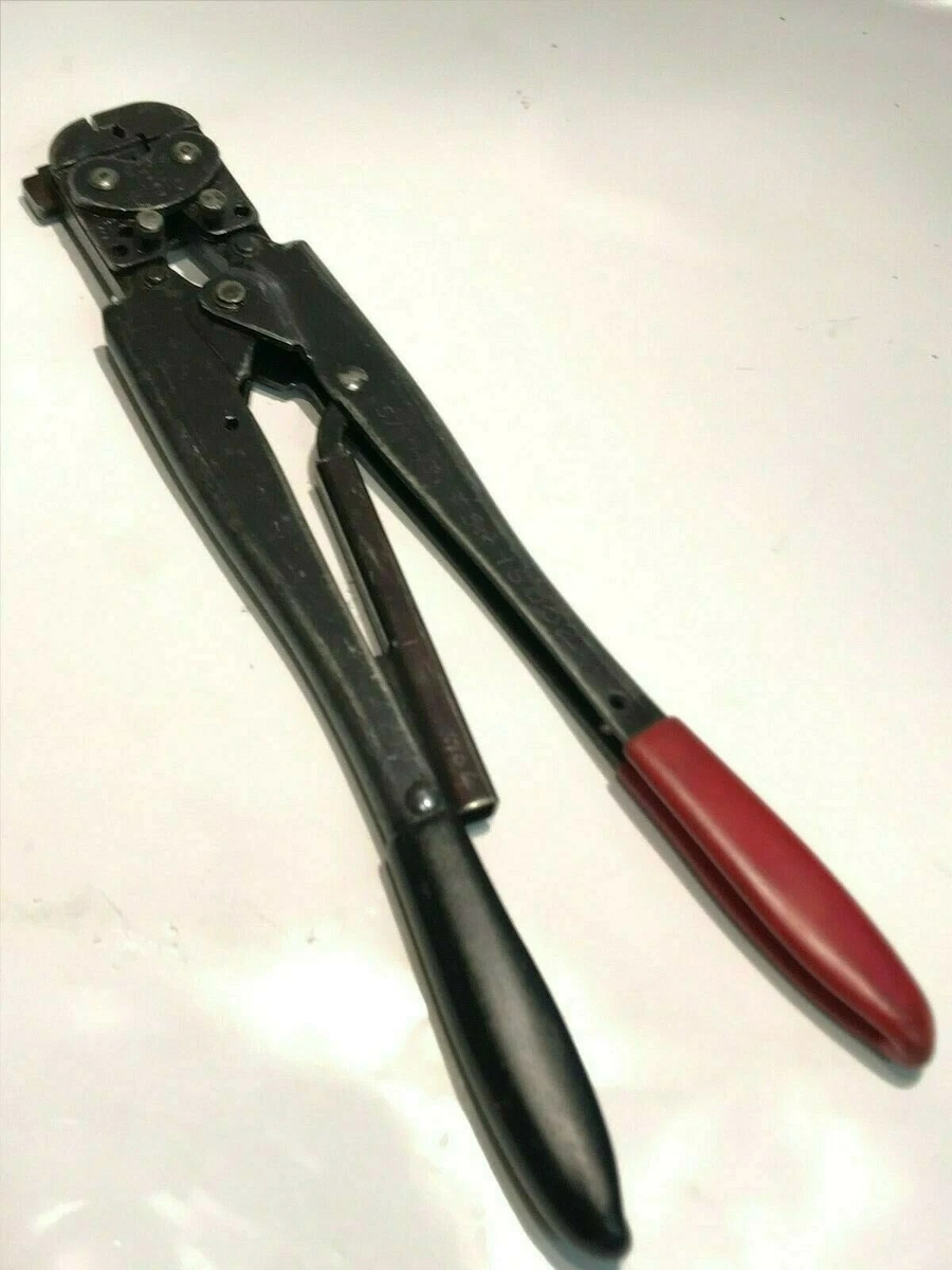 AMP 575043 P.I.D.G. HAND CRIMP TOOL 22 16 RED BLACK GRIPS