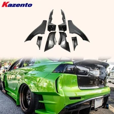 For Mitsubishi EVO 10 X CZ4A 07-16 VR Wide Rear Bumper Fender Kit 8pc Fiberglass