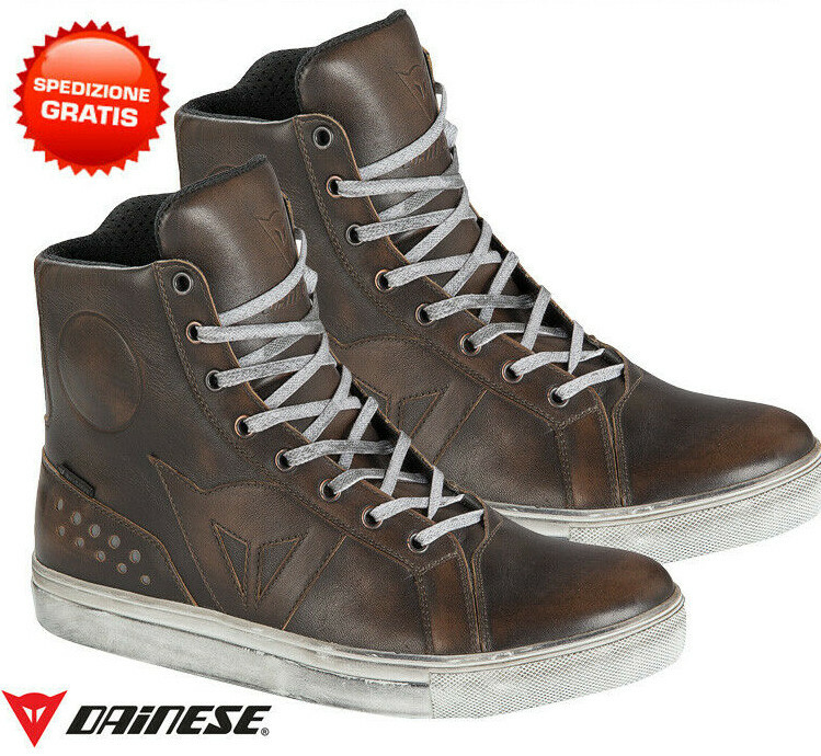 Scarpe moto retro cafe racer Dainese Street Rocker WP marrone dark brown shoes