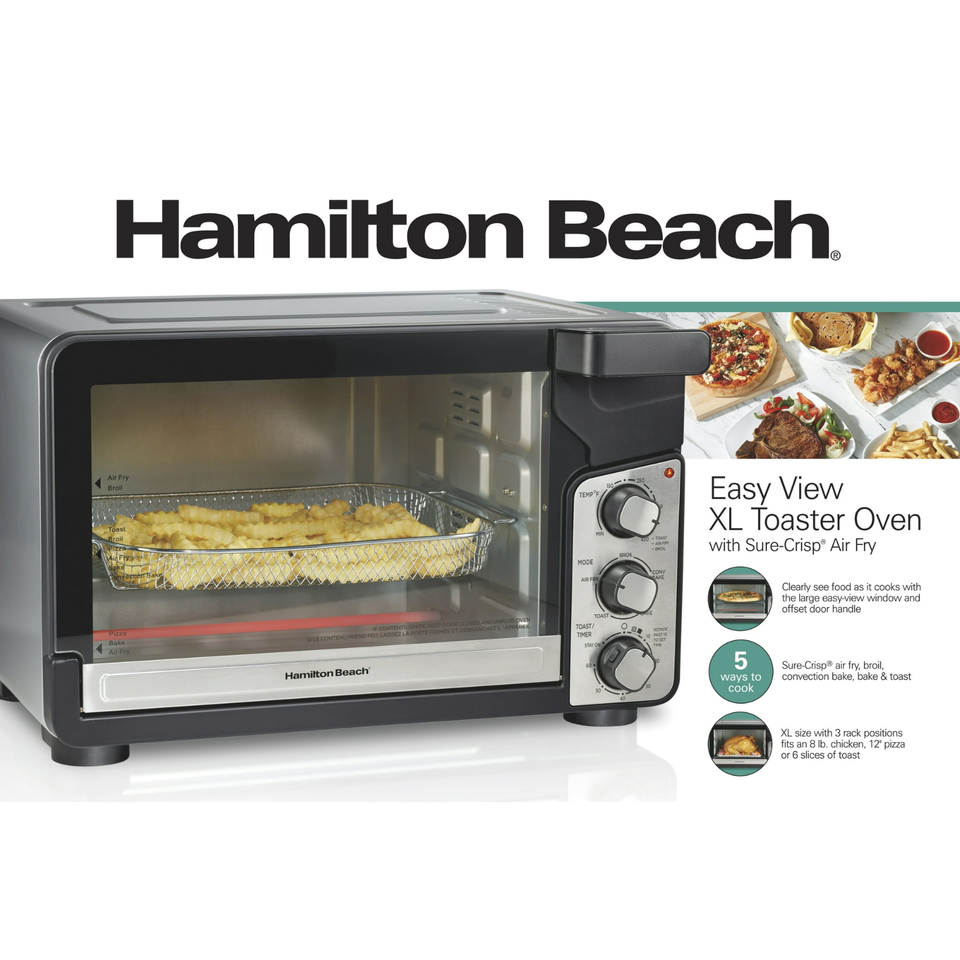 Hamilton Beach Easy View XL Toaster Oven with SureCrisp Air Fry