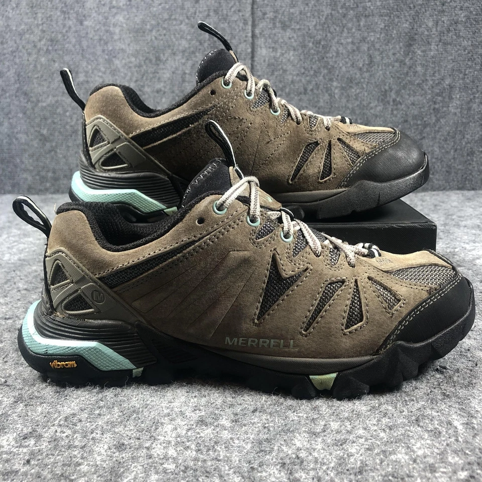 Zapatos de Senderismo Merrell para Mujer Talla 7.5 Marrón Gamuza Malla Vibram Unifly Trail J32462 Foto 2 de 4