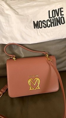 Love Moschino Umhängetasche Crossbody Rosa Logo gold Hardware Staubbeutel