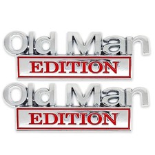 2PCS Old Man Edition 3D Emblem Funny Sticker Badge Fender Decals Car Decorated
